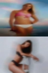 Older nude woman bending over